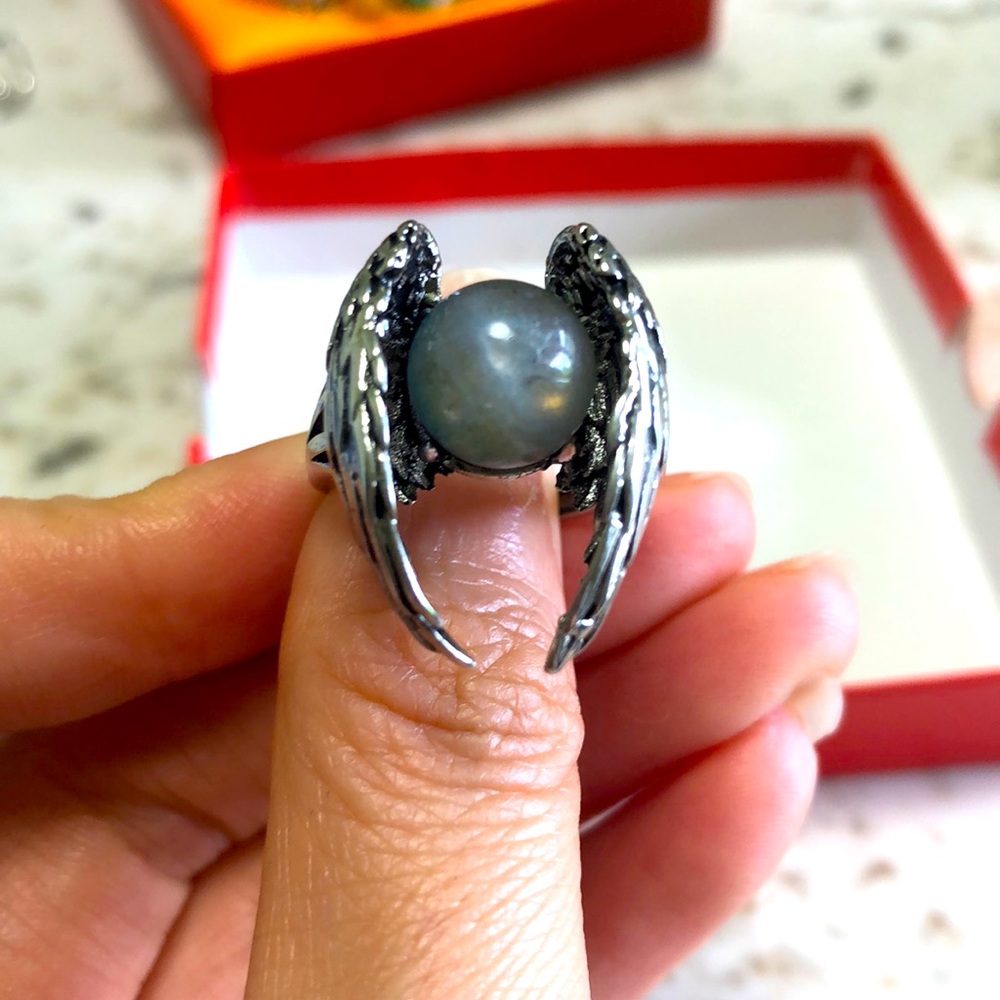 COPY - wings ring with labradorite